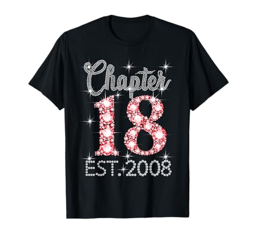 Kapitel 18 EST 2008 Happy 18th Birthday Girl Men Women T-Shirt von Vintage 18 Years Old Sweet Birthday Gifts