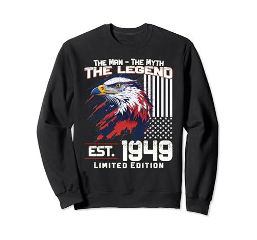 75. Geburtstag Herren Original Jahrgang 1949 Baujahr 1949 Sweatshirt von Vintage 1949 Geburtstag Damen 1949 Motiv mit Adler