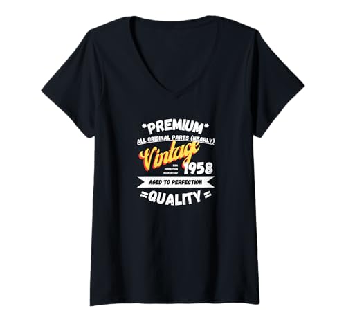 Damen Vintage Legends Geboren im Jahr 1958 T-Shirt mit V-Ausschnitt von Vintage 1958 Cheffsspecials
