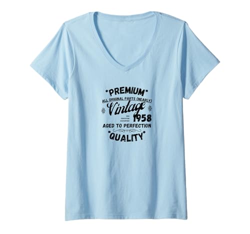 Damen Vintage Legends Geboren im Jahr 1958 T-Shirt mit V-Ausschnitt von Vintage 1958 Cheffsspecials