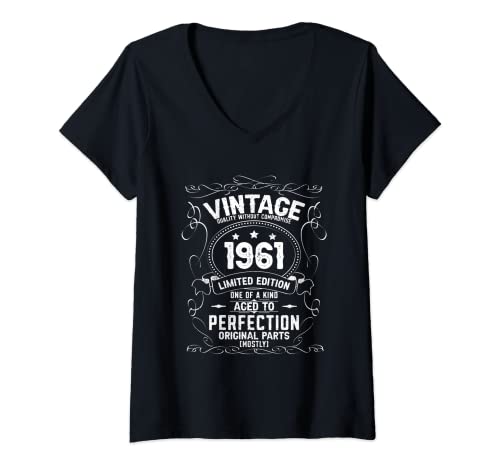 Damen Vintage 1961 Limited Edition Geburtstag 1961 Männer Frau T-Shirt mit V-Ausschnitt Damen Vintage 1961 Limited Edition Geburtstag 1961 Männer Frau T-Shirt mit V-Ausschnitt von Vintage 1961 Limited Edition 1961 Born Giftidea