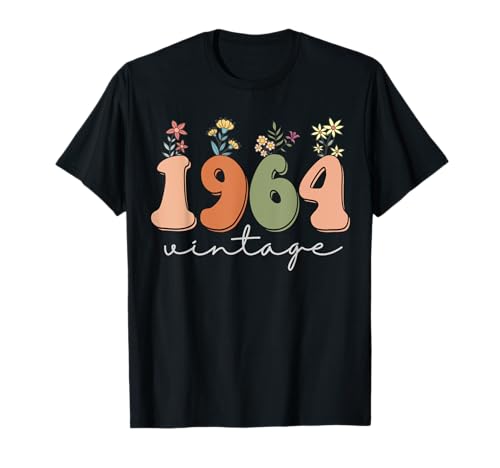 Vintage 1964 Wildblumen 59 Jahre alt 59. Geburtstag Frauen T-Shirt von Vintage 1964 Retro 59th Birthday Gift for Ladies