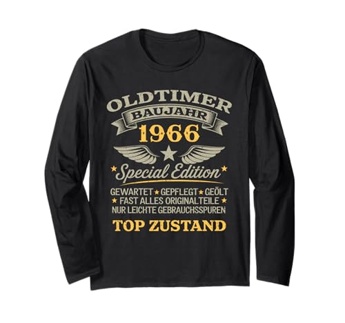 60th Birthday Man Woman 60 Years Decoration 1966 Gift Langarmshirt von Vintage 1966 60. Geburtstagsgeschenke