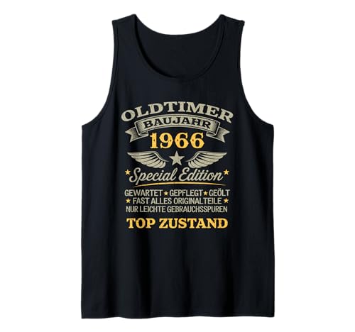 60th Birthday Man Woman 60 Years Decoration 1966 Gift Tank Top von Vintage 1966 60. Geburtstagsgeschenke
