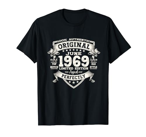 55. Geburtstag Herren Original Juni Jahrgang 1969 T-Shirt von Vintage 1969 Geburtstag Damen Juni 1969
