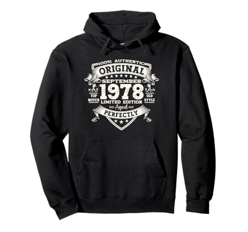 45. Geburtstag Damen Herren Original September Jahrgang 1978 Pullover Hoodie von Vintage 1978 Geburtstag Mann Frau September 1978