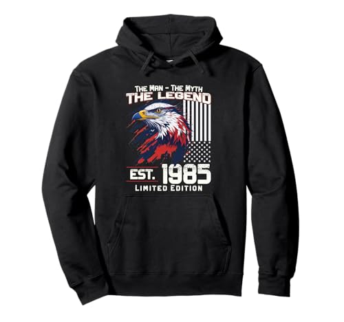 40. Geburtstag Herren Original Jahrgang 1985 Baujahr 1985 Pullover Hoodie von Vintage 1985 Geburtstag Damen 1985 Motiv mit Adler