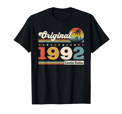 32. Geburtstag Herren Original Jahrgang 1992 T-Shirt 32. Geburtstag Herren Original Jahrgang 1992 T-Shirt von Vintage 1992 Geburtstag Damen 1992