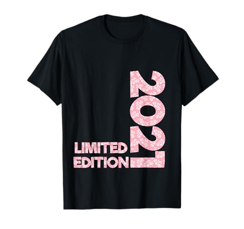 Limited Edition 2021 Geburtstag Frauen Mädchen 2021 Geboren T-Shirt von Vintage 2021 Limited Edition Pink Floral Flower