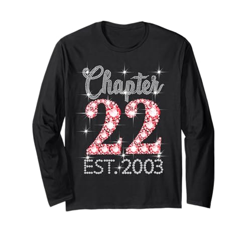 Kapitel 22 EST 2003 Happy 22nd Birthday Girl Men Women Langarmshirt von Vintage 22 Years Old Sweet Birthday Gifts