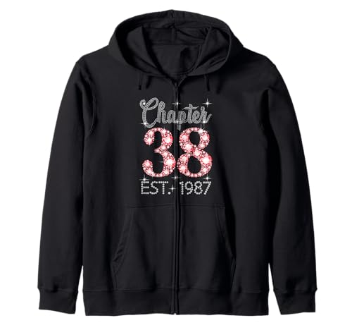 Kapitel 38 EST 1987 Happy 38th Birthday Girl Men Women Kapuzenjacke von Vintage 38 Years Old Sweet Birthday Gifts