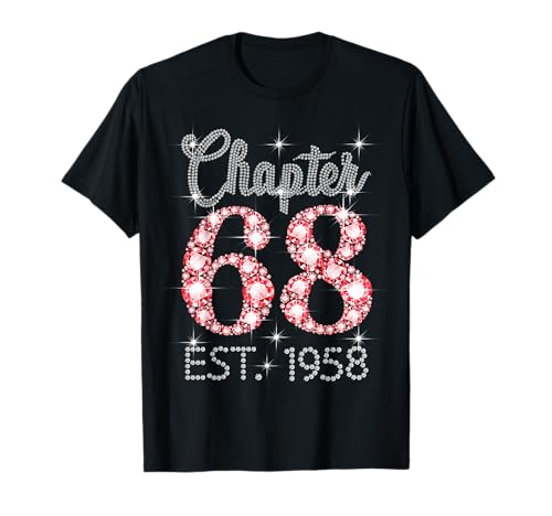 Kapitel 68 EST 1958 Happy 68. Geburtstag Mädchen Männer Frauen T-Shirt von Vintage 68 Years Old Sweet Birthday Gifts
