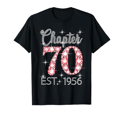 Kapitel 70 EST 1956 Happy 70th Birthday Girl Men Women T-Shirt von Vintage 70 Years Old Sweet Birthday Gifts
