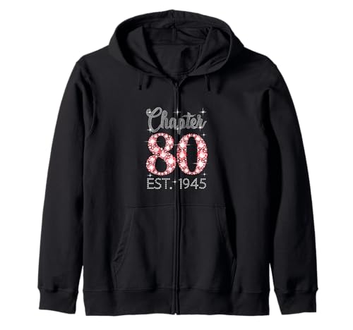 Kapitel 80 EST 1945 Happy 80th Birthday Girl Men Women Kapuzenjacke von Vintage 80 Years Old Sweet Birthday Gifts