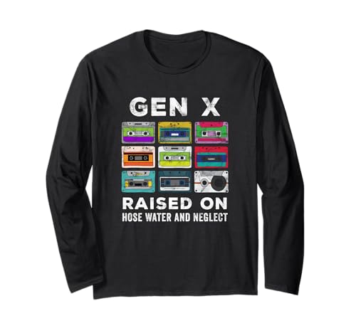 Gen X Retro Cassette Mixtape Funny Nostalgic Women Men Langarmshirt von Vintage 80s 90s GenerationX Classic Retro Apparel