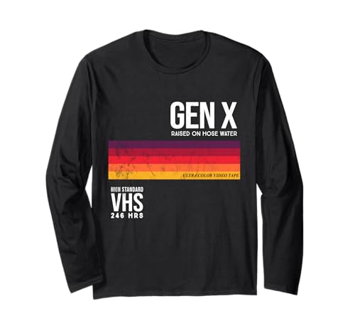 Gen X Retro Cassette Video Funny Nostalgic Women Men Langarmshirt von Vintage 80s 90s GenerationX Classic Retro Apparel