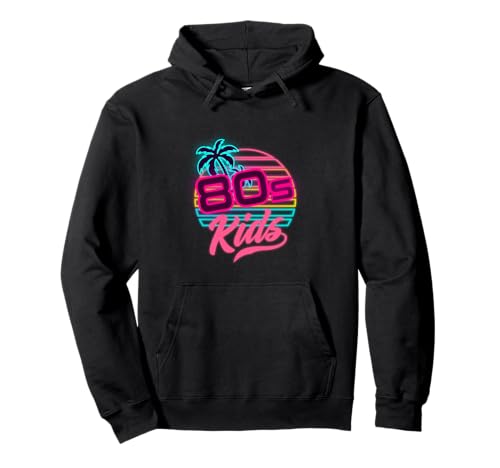 80er Jahre Kinder Palm Sunset Retro Aesthetic Pullover Hoodie von Vintage 80s Throwback Tropical Style