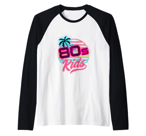 80er Jahre Kinder Palm Sunset Retro Aesthetic Raglan 80er Jahre Kinder Palm Sunset Retro Aesthetic Raglan von Vintage 80s Throwback Tropical Style