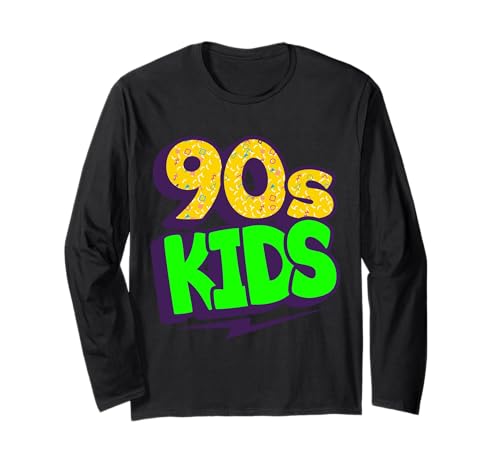 90er Jahre Kinder Retro Stil kühne Grafik Look Langarmshirt 90er Jahre Kinder Retro Stil kühne Grafik Look Langarmshirt von Vintage 90s Throwback Pop Culture Vibes