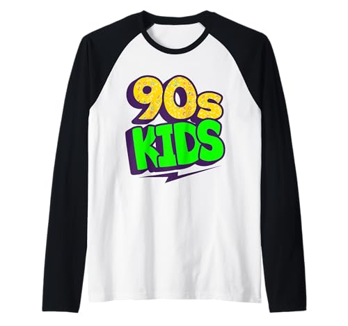90er Jahre Kinder Retro Stil kühne Grafik Look Raglan von Vintage 90s Throwback Pop Culture Vibes