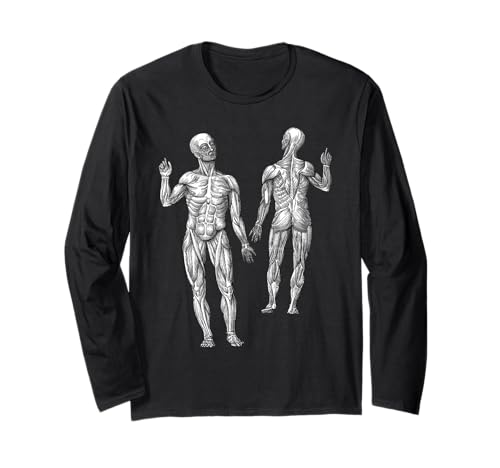 Muscle Man Workout oder Physiotherapie Langarmshirt von Vintage Anatomical Art