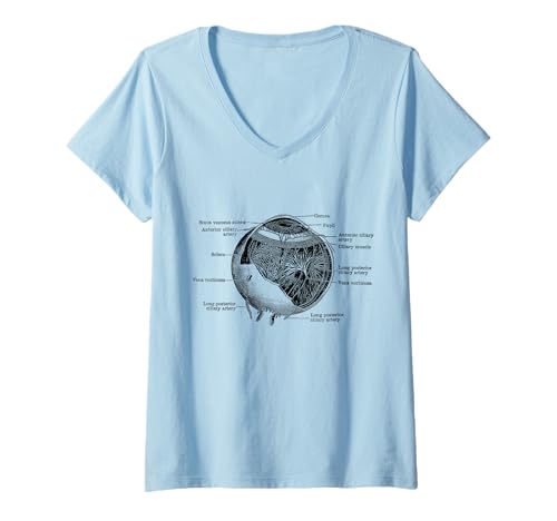 Damen Der Augapfel des menschlichen Auges Vintage Anatomy T-Shirt mit V-Ausschnitt Damen Der Augapfel des menschlichen Auges Vintage Anatomy T-Shirt mit V-Ausschnitt von Vintage Anatomy Optometry Optometrist
