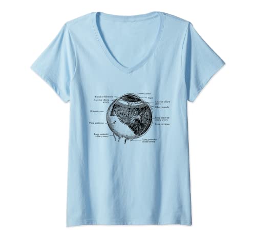 Damen Der menschliche Auge Augapfel Vintage Anatomie T-Shirt mit V-Ausschnitt Damen Der menschliche Auge Augapfel Vintage Anatomie T-Shirt mit V-Ausschnitt von Vintage Anatomy Tees