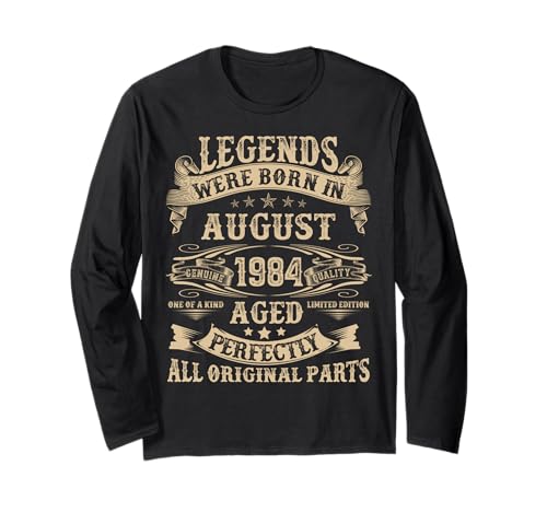 August 1984 41 Jahre alt Geburtstag Geschenke für Männer 41. Geburtstag Langarmshirt August 1984 41 Jahre alt Geburtstag Geschenke für Männer 41. Geburtstag Langarmshirt von Vintage August Birthday Tee For Men Women Funny