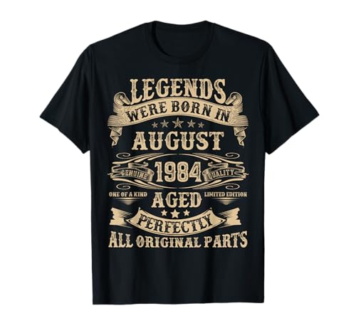 August 1984 41 Jahre alt Geburtstag Geschenke für Männer 41. Geburtstag T-Shirt August 1984 41 Jahre alt Geburtstag Geschenke für Männer 41. Geburtstag T-Shirt von Vintage August Birthday Tee For Men Women Funny