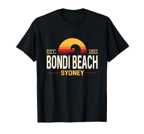 Vintage Australia Beach Designs | Bondi Beach Australien T-Shirt Schwarz S Retro Klassisch Kurzarm Rundhals-Ausschnitt Unisex Erwachsene Unisex-Kinder Vintage Australia Beach Designs | Bondi Beach Australien T-Shirt Schwarz S Retro Klassisch Kurzarm Rundhals-Ausschnitt Unisex Erwachsene Unisex-Kinder von Vintage Australia Beach Designs