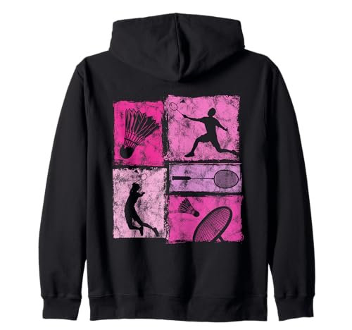 Retro Badminton Sport Distressed Grafik für Frauen und Mädchen Kapuzenjacke Retro Badminton Sport Distressed Grafik für Frauen und Mädchen Kapuzenjacke von Vintage Badminton Designs For Women And Girls
