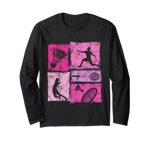 Retro Badminton Sport Distressed Grafik für Frauen und Mädchen Langarmshirt Retro Badminton Sport Distressed Grafik für Frauen und Mädchen Langarmshirt von Vintage Badminton Designs For Women And Girls