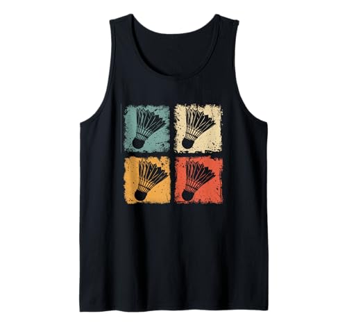 Retro-Badminton-Federball im Used-Look für Männer, Frauen, Kinder Tank Top von Vintage Badminton Designs for Men Women Kids