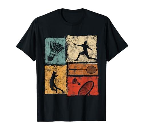 Retro-Badminton-Grafik im Used-Look für Männer Frauen Kinder Spaß T-Shirt Retro-Badminton-Grafik im Used-Look für Männer Frauen Kinder Spaß T-Shirt von Vintage Badminton Designs for Men Women Kids