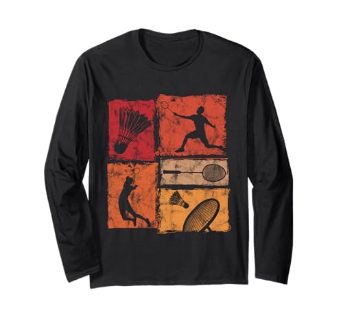Retro Badminton Sport Vintage Stil für Männer Frauen Kinder Langarmshirt Retro Badminton Sport Vintage Stil für Männer Frauen Kinder Langarmshirt von Vintage Badminton Designs for Men Women Kids