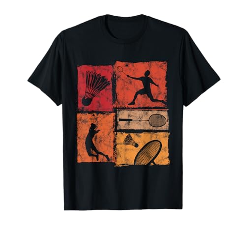 Retro Badminton Sport Vintage Stil für Männer Frauen Kinder T-Shirt von Vintage Badminton Designs for Men Women Kids