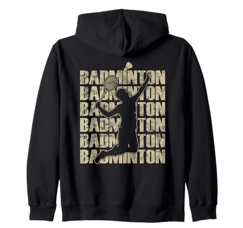 Retro-Badmintonspieler, zerschmettert den Federball für Herren und Damen Kapuzenjacke Retro-Badmintonspieler, zerschmettert den Federball für Herren und Damen Kapuzenjacke von Vintage Badminton Designs for Men Women Kids