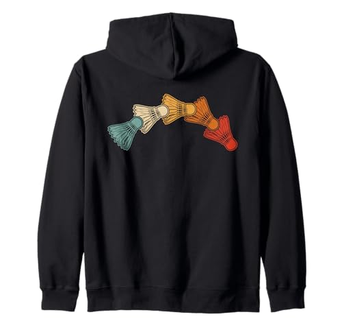 Retro Badminton Federball Flugkurve für Männer Frauen Kinder Kapuzenjacke von Vintage Badminton Shuttlecocks for Men Women Kids