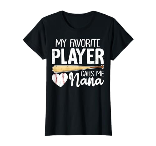 Damen Baseball Oma Mein Lieblingsspieler nennt Mich Nana Baseball T-Shirt Damen Baseball Oma Mein Lieblingsspieler nennt Mich Nana Baseball T-Shirt von Vintage Baseball Grandma Tee For Women