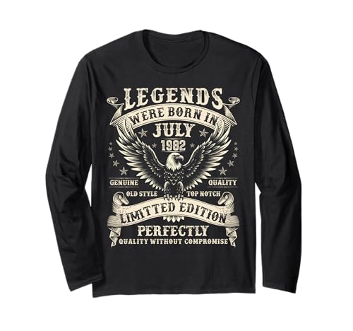 43 Jahre alte Geburtstagsgeschenke für Männer 43. Geburtstag Juli 1982 Langarmshirt 43 Jahre alte Geburtstagsgeschenke für Männer 43. Geburtstag Juli 1982 Langarmshirt von Vintage Bday Gifts for Legendary Men Born in July