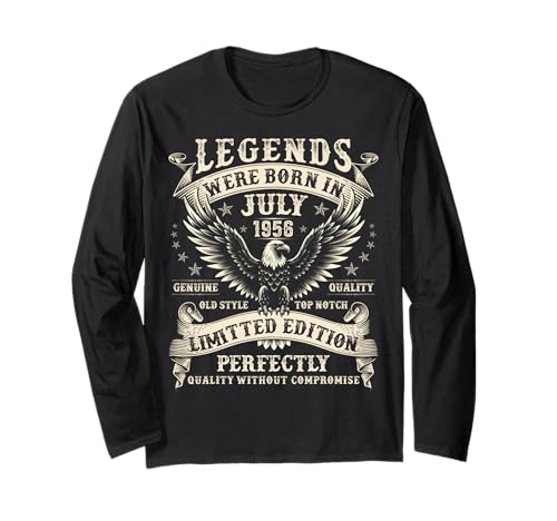 69 Jahre alte Geburtstagsgeschenke für Männer 69. Geburtstag Juli 1956 Langarmshirt 69 Jahre alte Geburtstagsgeschenke für Männer 69. Geburtstag Juli 1956 Langarmshirt von Vintage Bday Gifts for Legendary Men Born in July