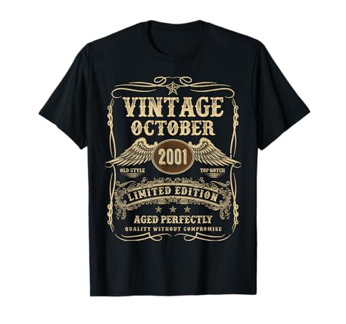 24 Jahre alte Geburtstagsgeschenke für Männer Oktober 2001 Bday T-Shirt 24 Jahre alte Geburtstagsgeschenke für Männer Oktober 2001 Bday T-Shirt von Vintage Bday October Gifts For Women And Men