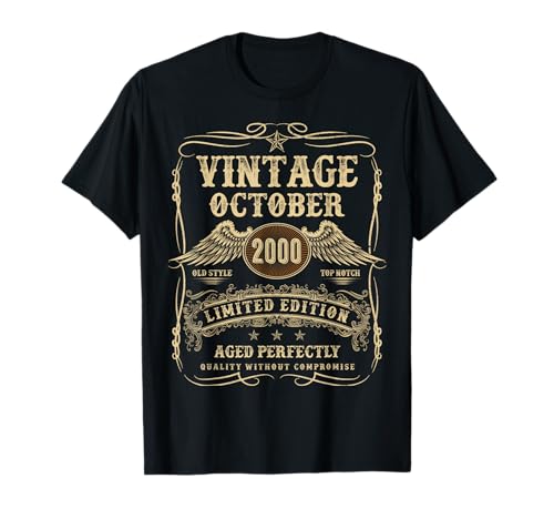25 Jahre alte Geburtstagsgeschenke für Männer Oktober 2000 Geburtstag T-Shirt 25 Jahre alte Geburtstagsgeschenke für Männer Oktober 2000 Geburtstag T-Shirt von Vintage Bday October Gifts For Women And Men