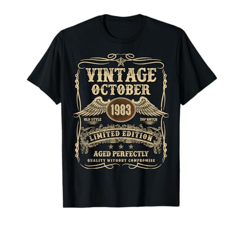 42 Jahre alte Geburtstagsgeschenke für Männer Oktober 1983 Bday T-Shirt 42 Jahre alte Geburtstagsgeschenke für Männer Oktober 1983 Bday T-Shirt von Vintage Bday October Gifts For Women And Men