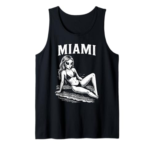 Lustiger Alien Bikini Modell Miami Sommer Urlaub Strand Tank Top Lustiger Alien Bikini Modell Miami Sommer Urlaub Strand Tank Top von Vintage Beach Alien Meme Summer Tropical Design