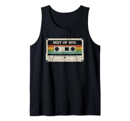 Retro Vintage September 1976 49 Geburtstag Männer Frauen Tank Top von Vintage Best Of 1976 49 Year Old Birthday Cassette