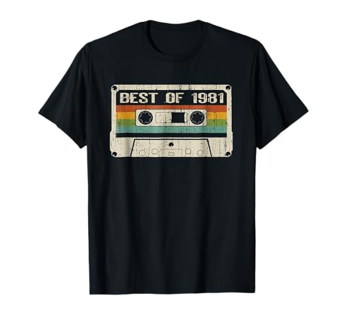 Vintage Kassette Mai 1981 43th Best of 1981 Herren Damen T-Shirt von Vintage Best Of 1981 43 Year Old Birthday Cassette