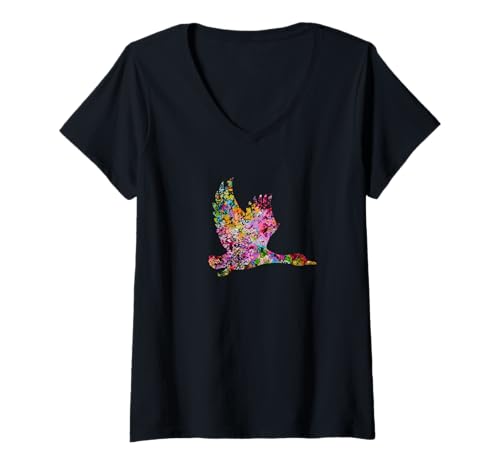 Damen Ente – Vintage-Enten-Design – bemalte Stockente T-Shirt mit V-Ausschnitt Damen Ente – Vintage-Enten-Design – bemalte Stockente T-Shirt mit V-Ausschnitt von Vintage Bird Lover Apparel