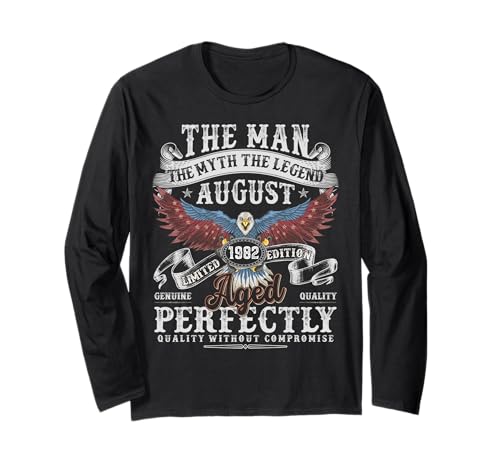 43. Geburtstag Geschenke August 1982 Männer Lustig 43 Jahre alt 1982 Langarmshirt 43. Geburtstag Geschenke August 1982 Männer Lustig 43 Jahre alt 1982 Langarmshirt von Vintage Birthday August Gifts For Men Funny