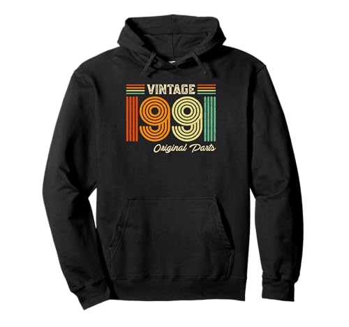 Vintage 1991 Original Parts Birthday 1991 Men Women Vintage Pullover Hoodie von Vintage Birthday Born Idea Classic Year Old Store